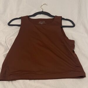 Tahari Modern Essentials Cocoa Brown Sleeveless Top – L